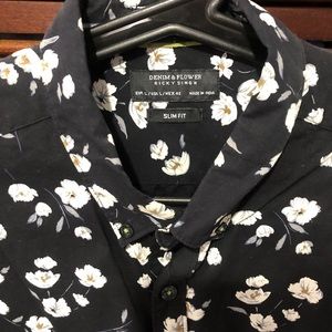 Denim & Flower Button down shirt
